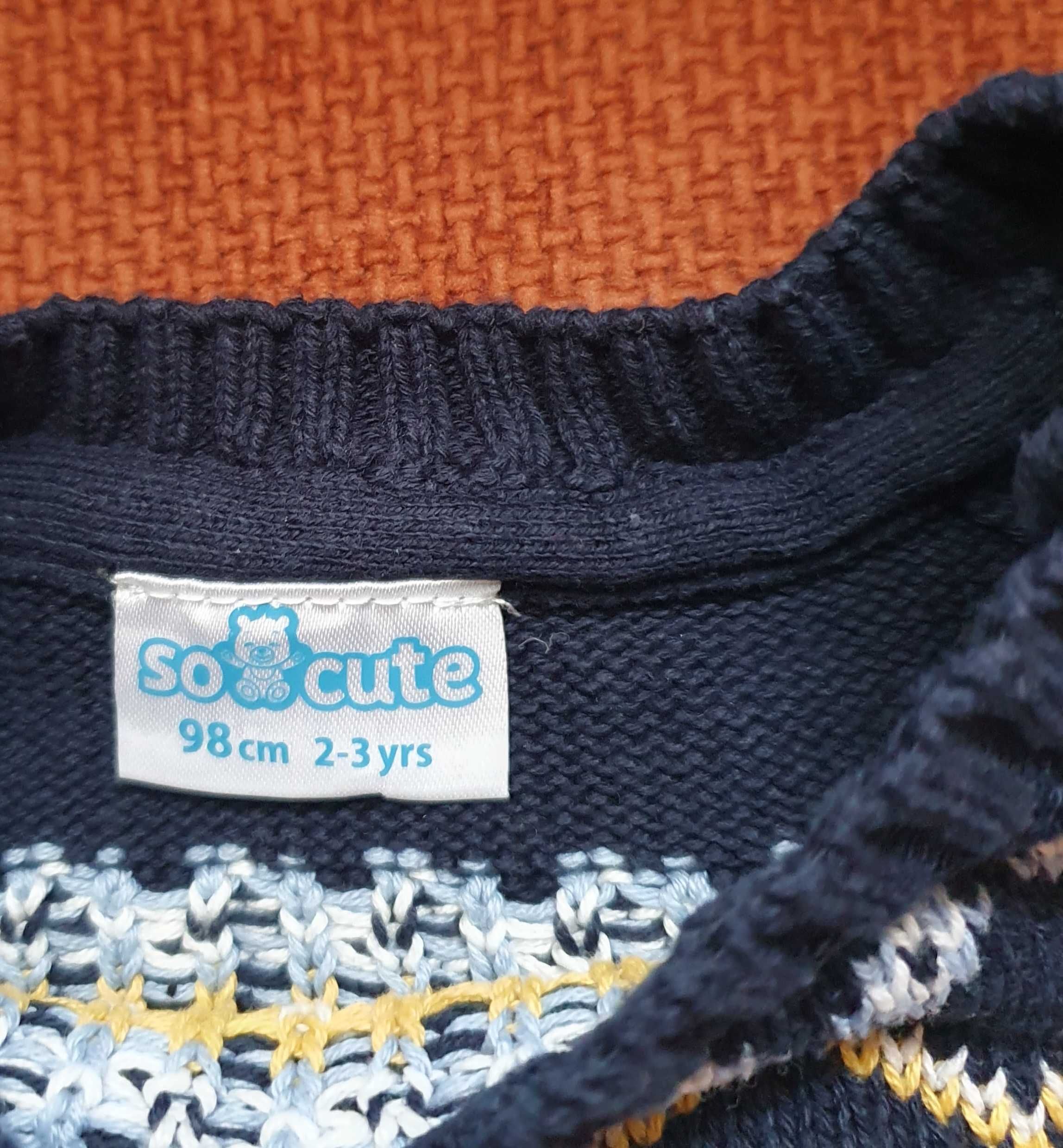 Granatowy sweterek chłopięcy SoCute 98