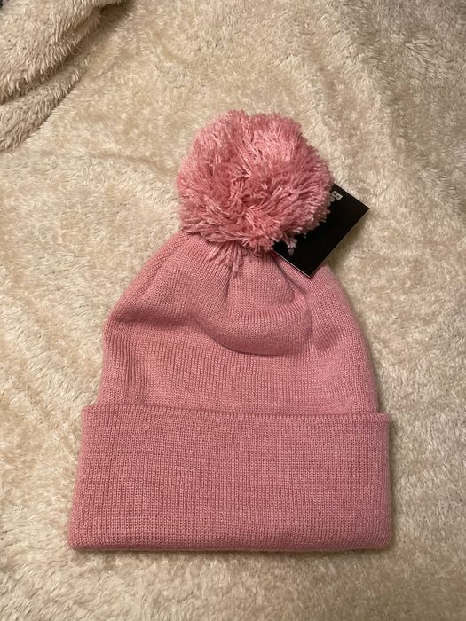 Dziecięca - dziewczęca czapka zimowa z pomponem – Pastelowy Róż