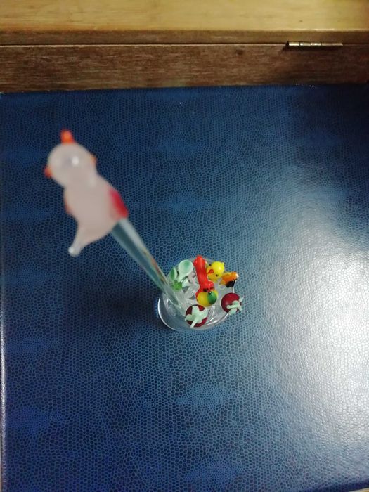 Agitador de cocktails e palitos de aperitivos em vidro antigo x13