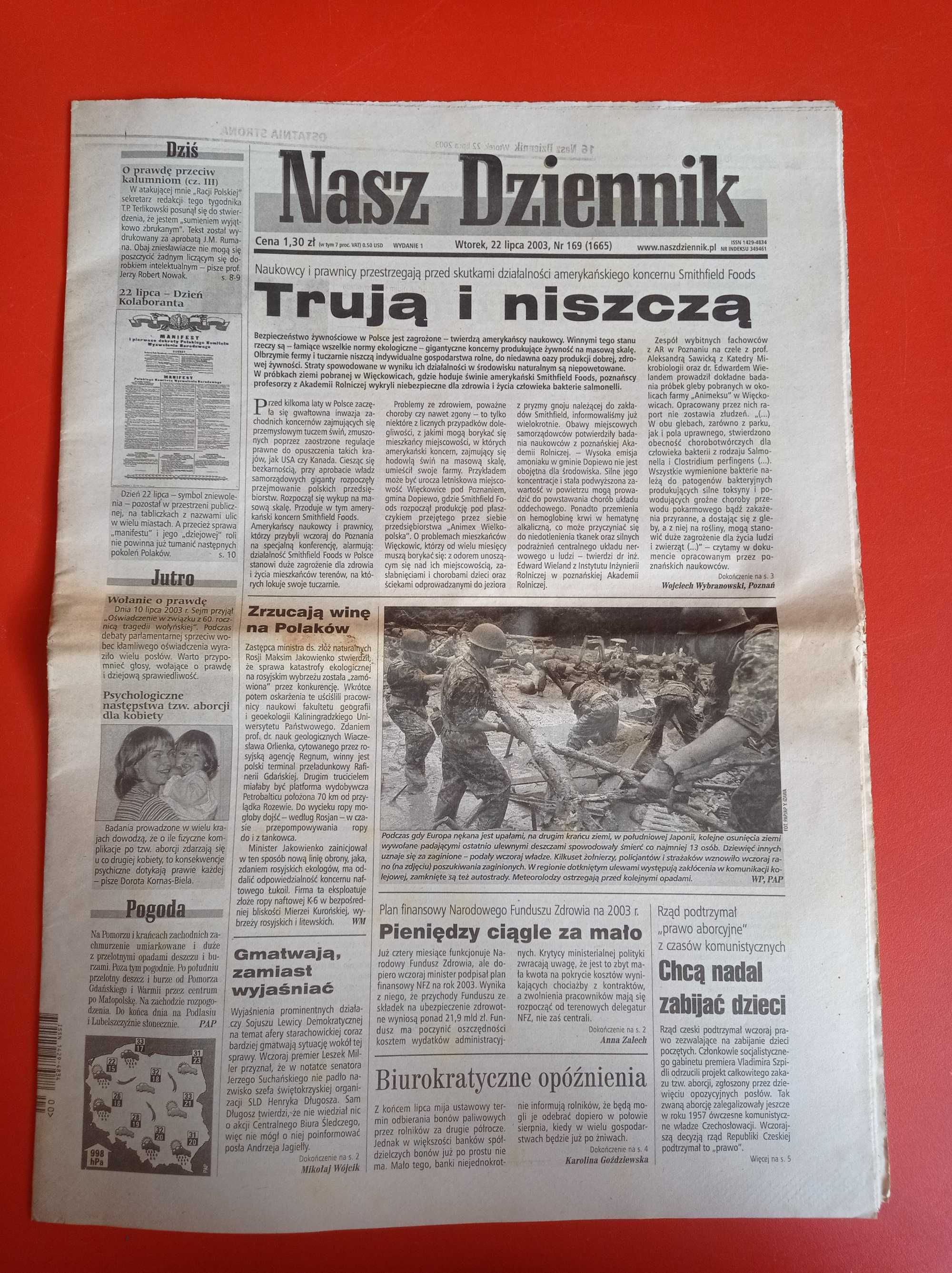 Nasz Dziennik, nr 169/2003, 22 lipca 2003