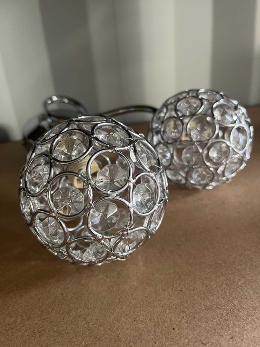 Designerski Kinkiet Ścienny HABITAT Chrom z Kryształkami