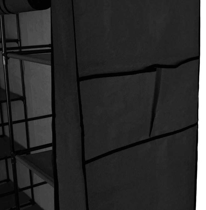 Garderoba Szafa Tekstylna Materiałowa na Ubrania Buty Czarny