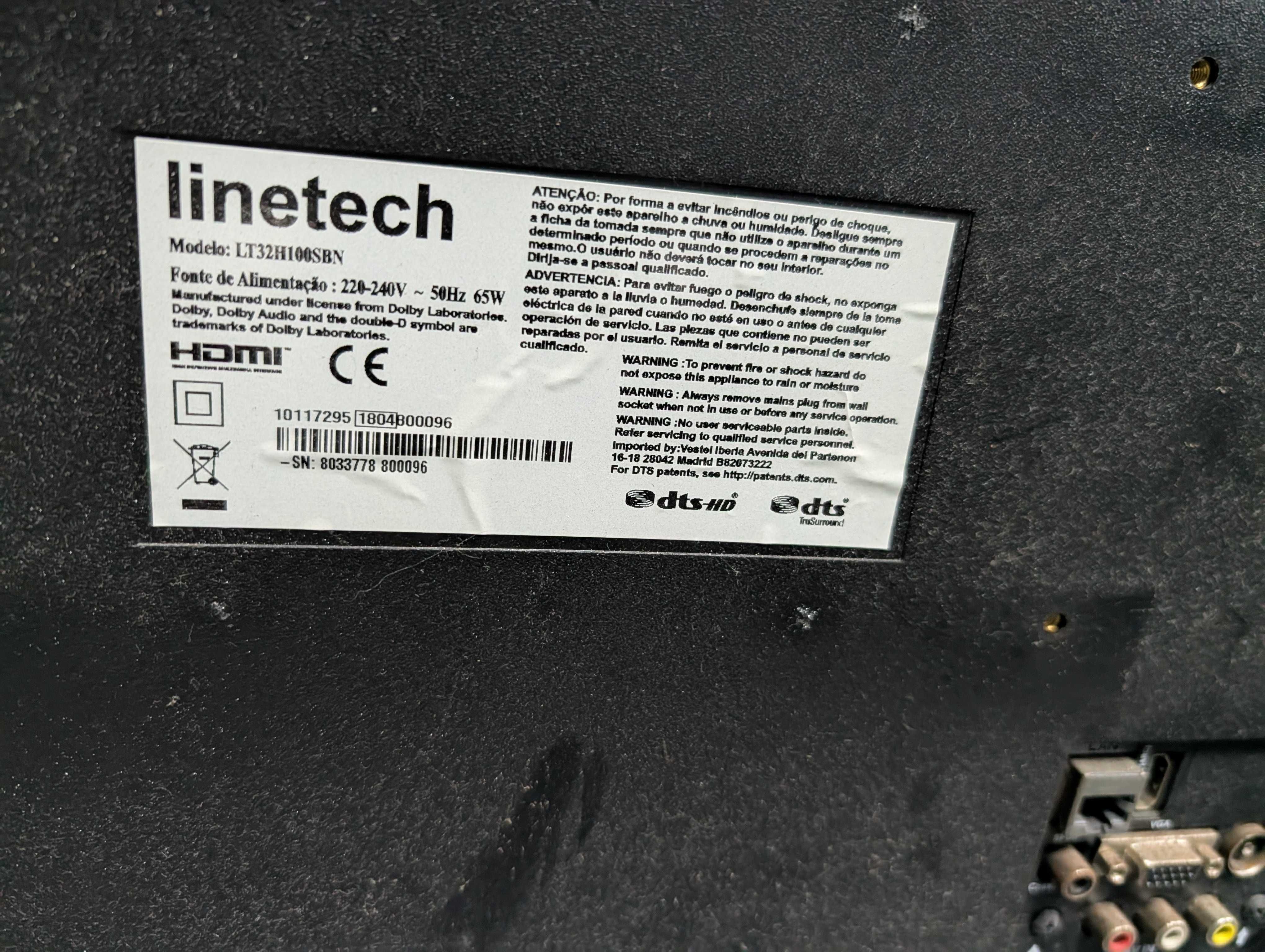 TV Limetech LT32H100SBN - Display partido