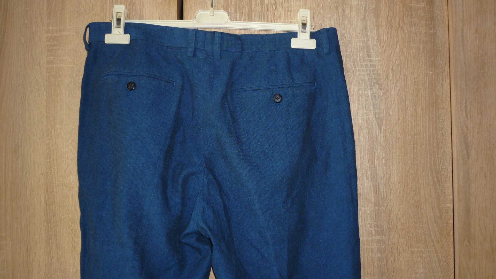 J. Crew- męskie spodnie bawełniane z lnem  r; 34/30