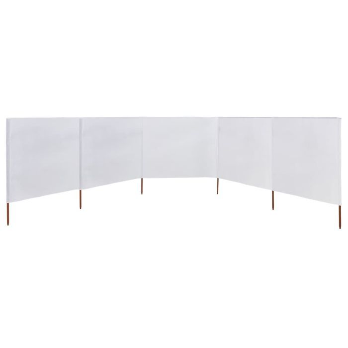 Vidaxl Parawan 5-Skrzydłowy Z Tkaniny, 600X80 Cm, Piaskowy Biały