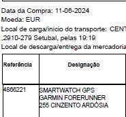 GARMIN - Smartwatch GPS Forerunner 255 Cinzento Ardósia