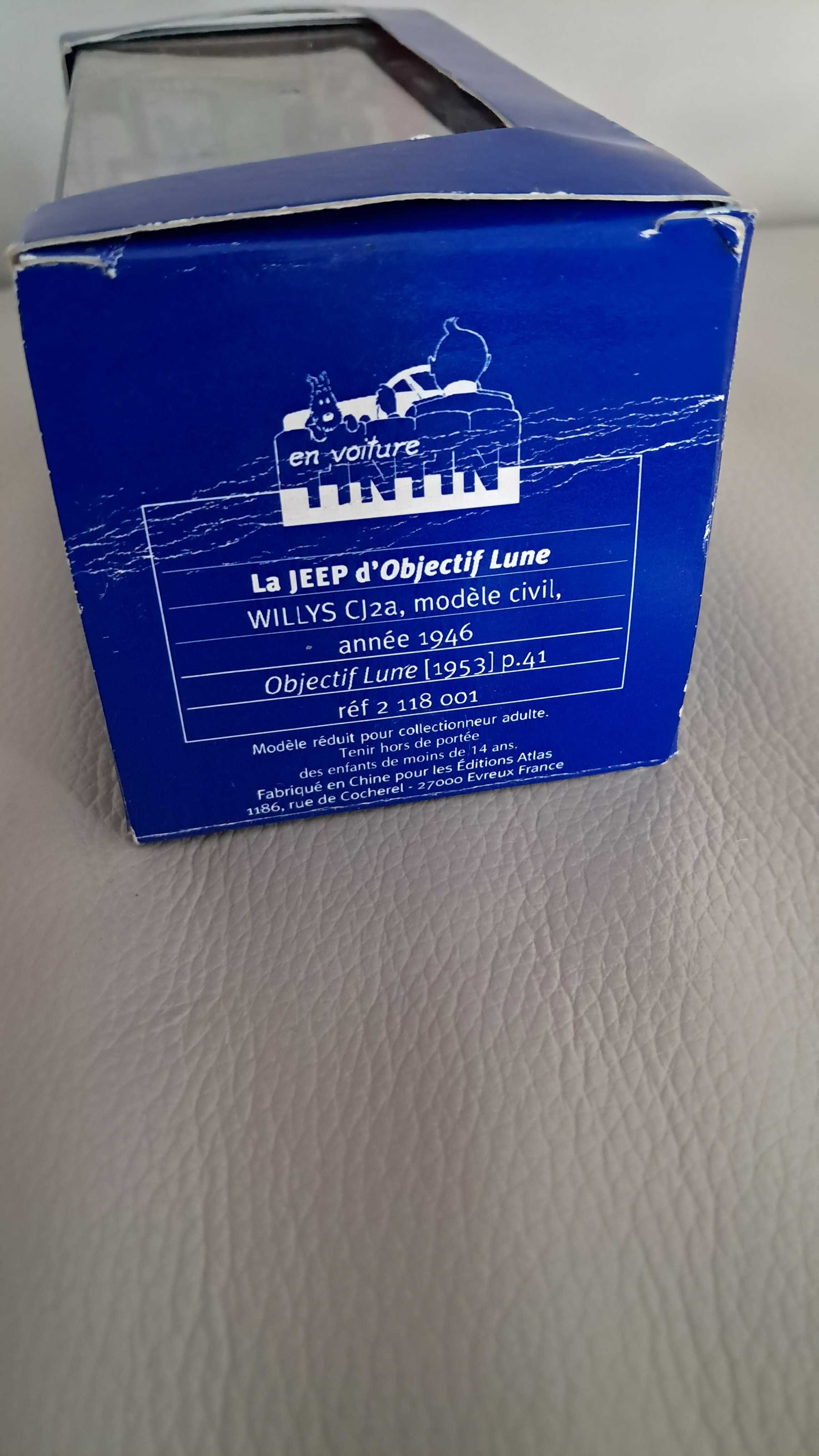 Tintin – Jeep azul 1946 – n.º 1 “Objectif Lune” – escala 1/43