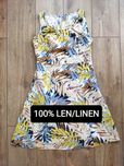 Sukienka 100% len L XL w liście lniana sukienka 40 42