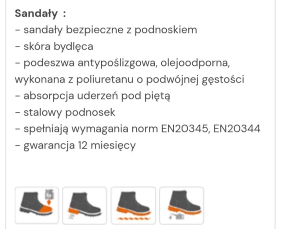 Urgent buty robocze ochronne czarne skóra Nowe R.42