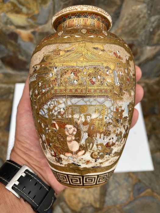 Pote Cerâmica Japonesa Imperial Fio de ouro 16 cm Séc XIX