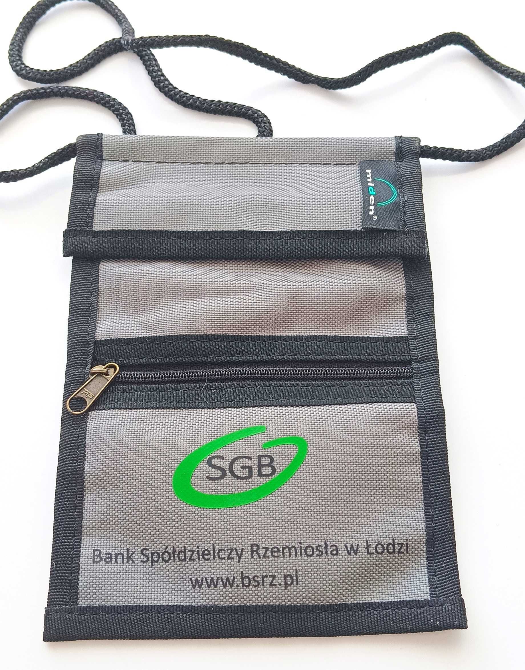 Saszetka na szyje Portfel Etui na rzep Nowy