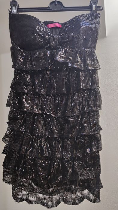 Sukienka cekinowa czarna XS