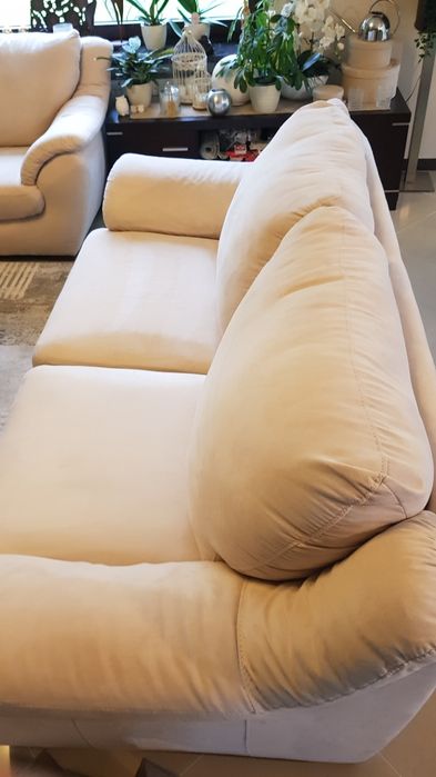 Sofa rozkladana sofy kanapa kanapy kremowy welur stan bdb