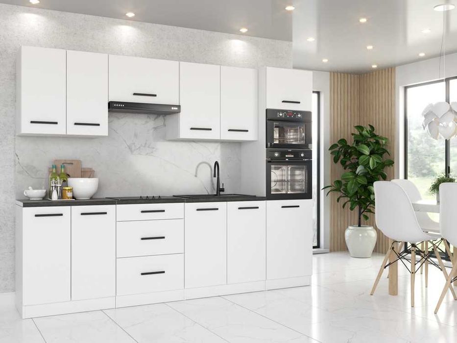 Kuchnia Marra 2.6m Ze Słupkiem Zestaw Modułowy Z Blatem Duży Pojemny