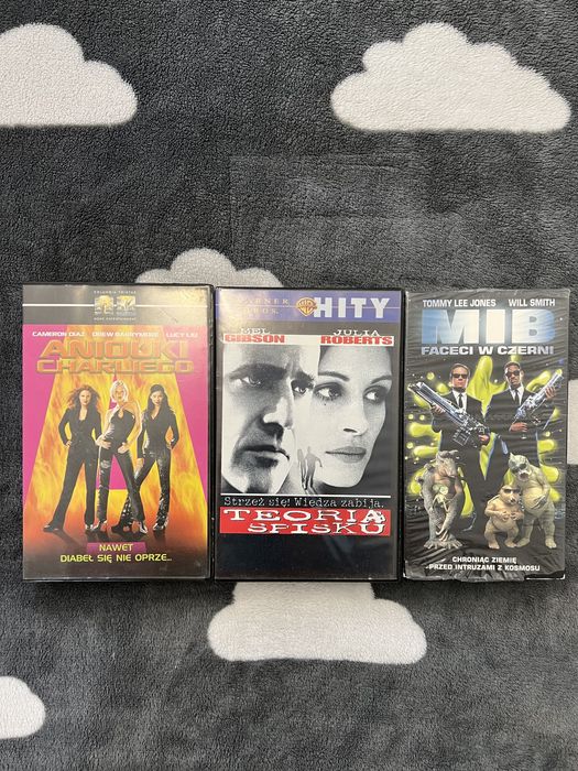 VHS PAL 3 szt MIB Aniolki Charliego Teoria Spisku