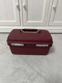 Kuferek Samsonite vintage bordo 1987r kosmetyczka Samsonite