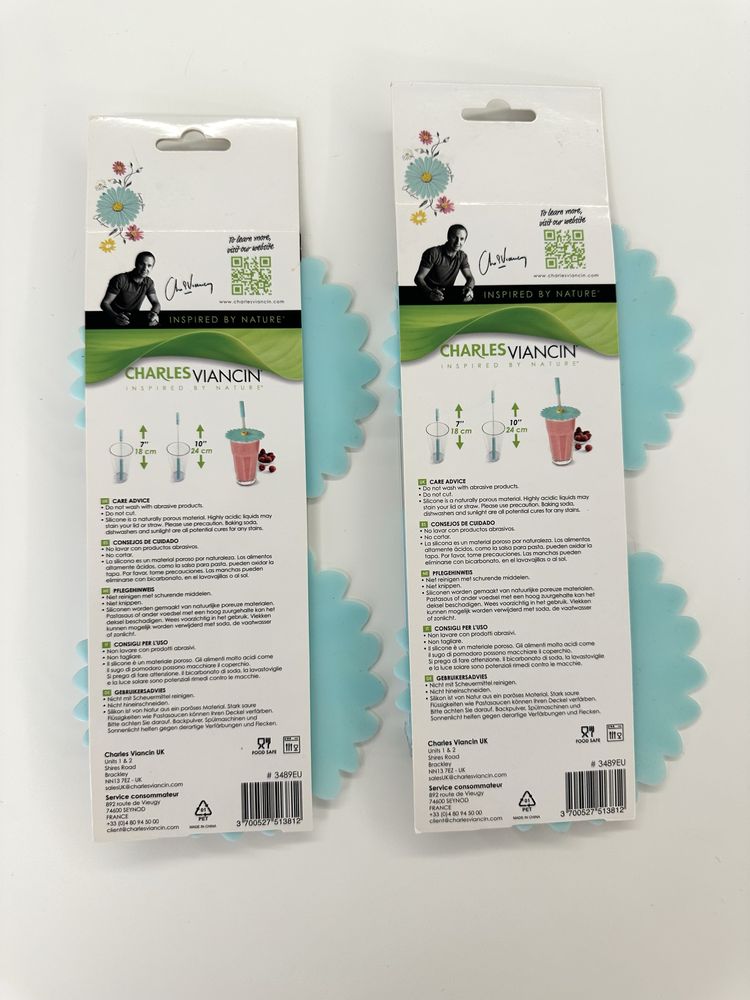 Conjunto de Tampas de Silicone e Palhinhas Charles Viancin
