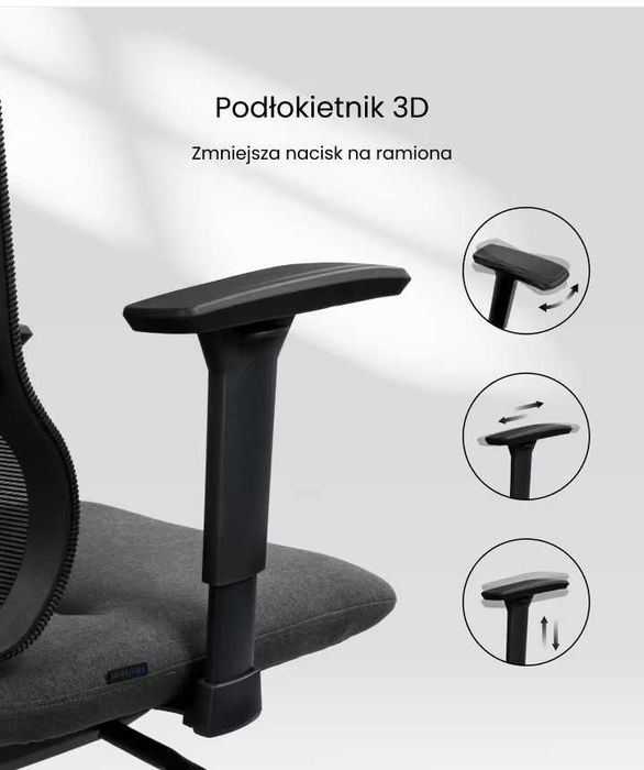 Ergonomiczne Krzesło z 8-stopniową Regulacją Wysokości Oparcia (BS6)