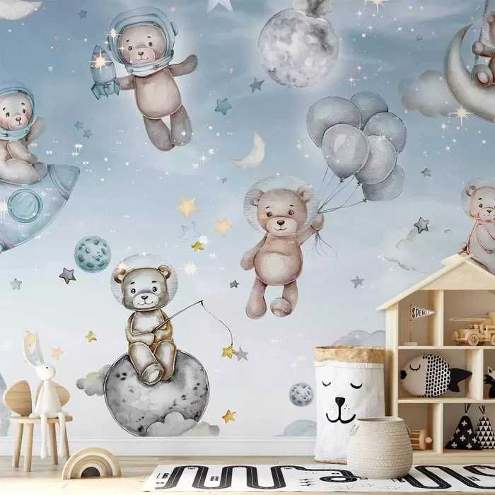 Fototapeta premium (Bimago) MISIE I PINGWINY W KOSMOSIE 450x315 cm
