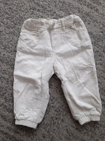 H&M spodnie sztruksowe sztruks białe rozmiar 80 9 12 miesięcy dziecko