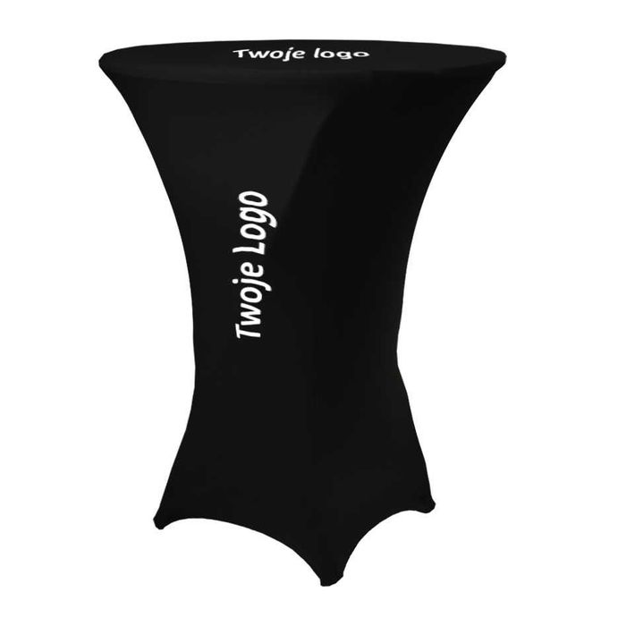 Czarny pokrowiec na stolik koktajlowy z twoim LOGO