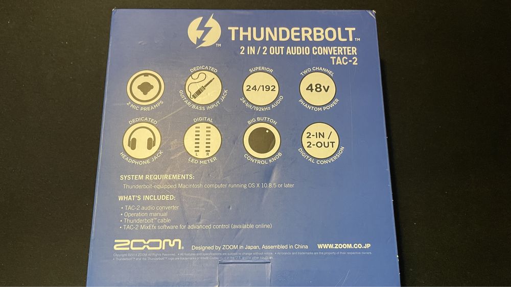 ZooM TAC-2 interfejs audio Thunderbolt