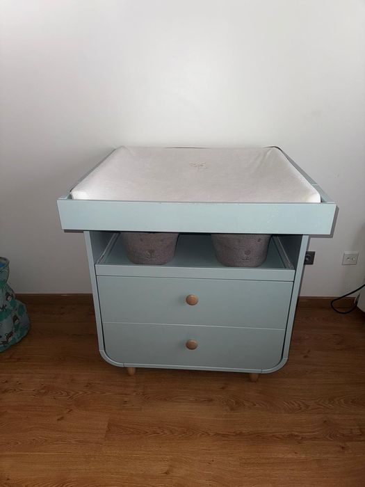 Berço com gaveta e trocador- IKEA MYLLRA