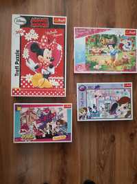 Zestaw puzzli (puzzle Minnie,Śnieżka, Barbie 100,160,200 i 260)