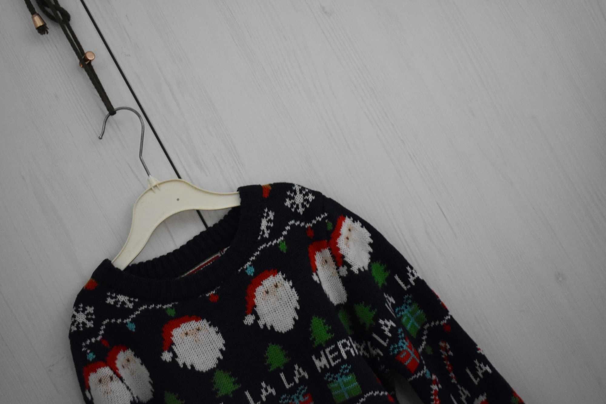 Sweterek świąteczny mikołajki 116 122 xmas święta Mikołaj Renifer