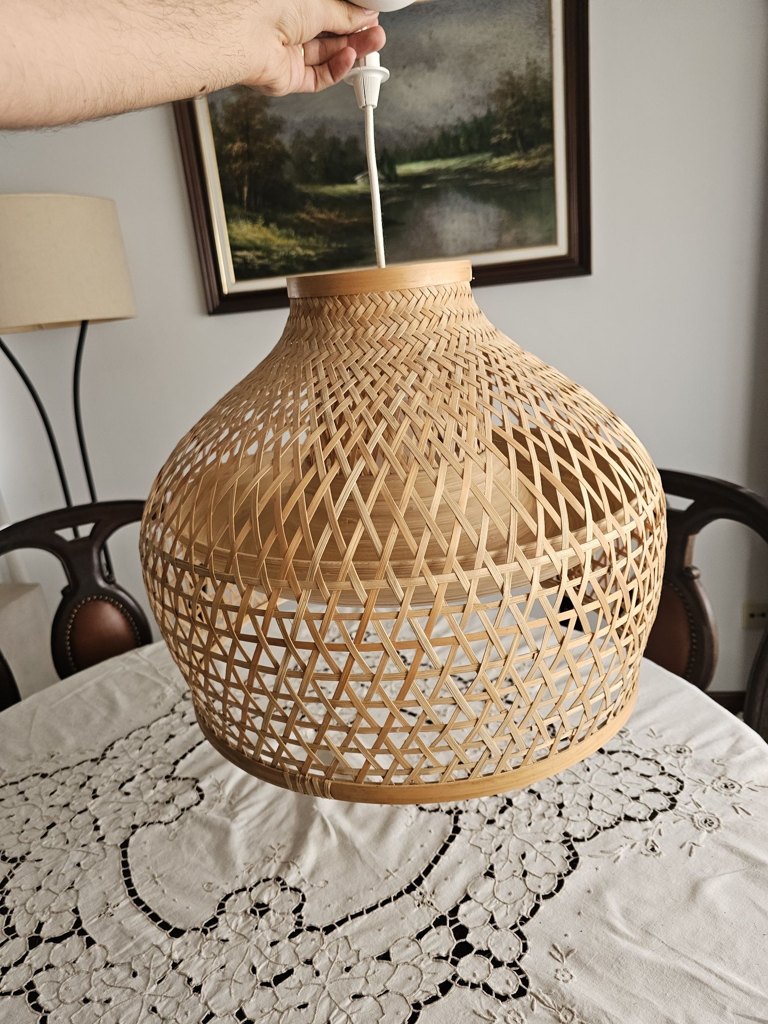 Candeeiro suspenso bamboo ikea MISTERHULT