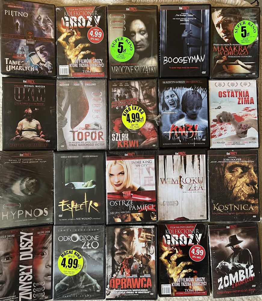 22 x Kino Grozy Komplet płyty DVD Horror Folia Zombie