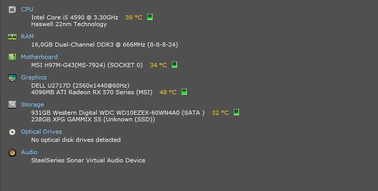 Komputer i5 4590 3,3GHz, 16GB RAM, Radeon RX570, 256GB SSD M2 + 1TB