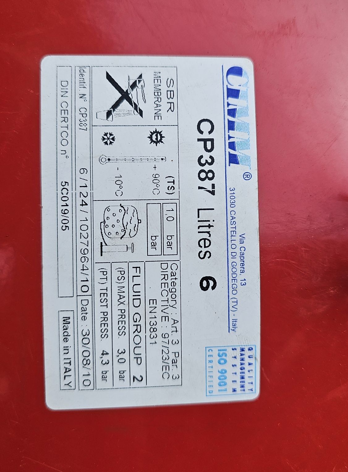 Naczynie przeponowe 6l cp387