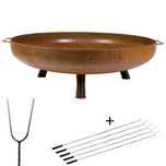 Palenisko ogrodowe Corten na nóżkach 80cm blacha 3mm głębokie + Gratis