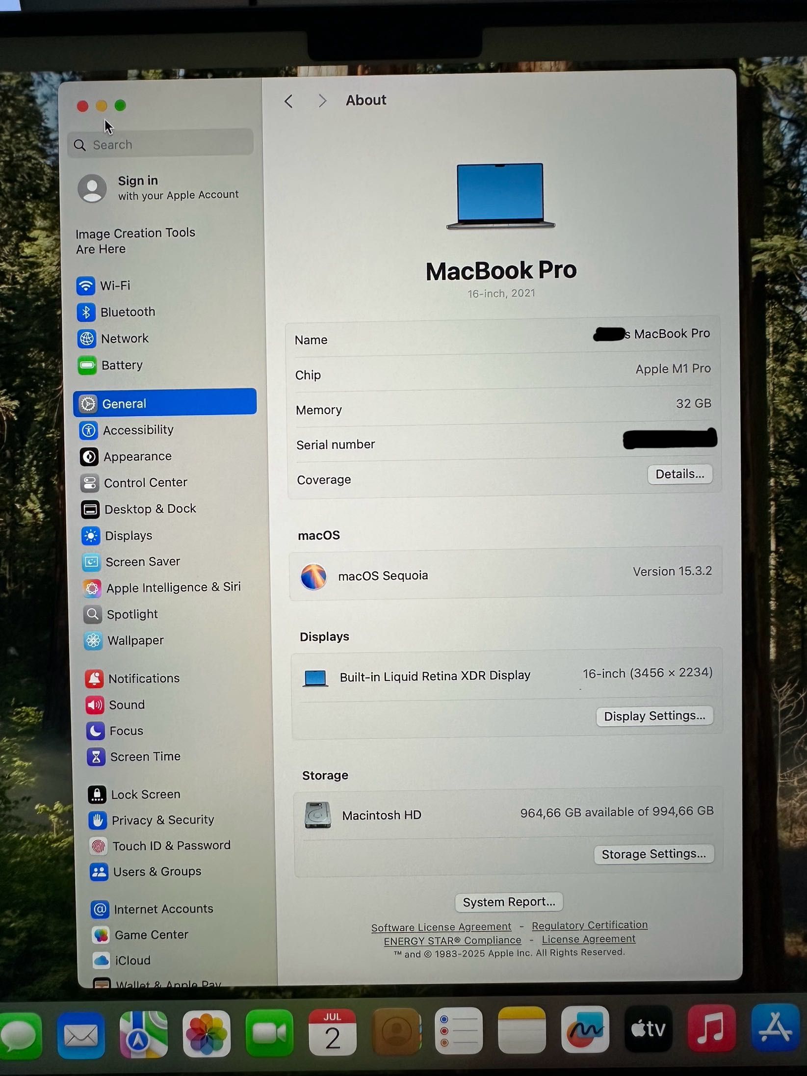 Macbook Pro 16" (M1 Pro / 32GB RAM / 1TB SSD)