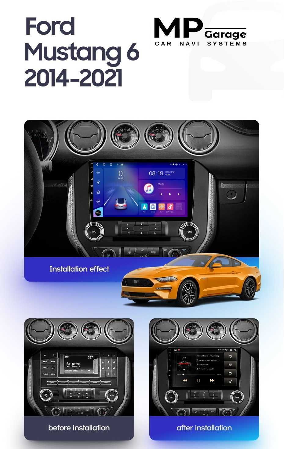 Ford Mustang VI S550 Stacja Android 4G Qled CarPlay AndroidAuto LTE