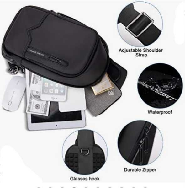 Torba na ramię nerka USB na tablet wodoodporna wielofunkcyjna