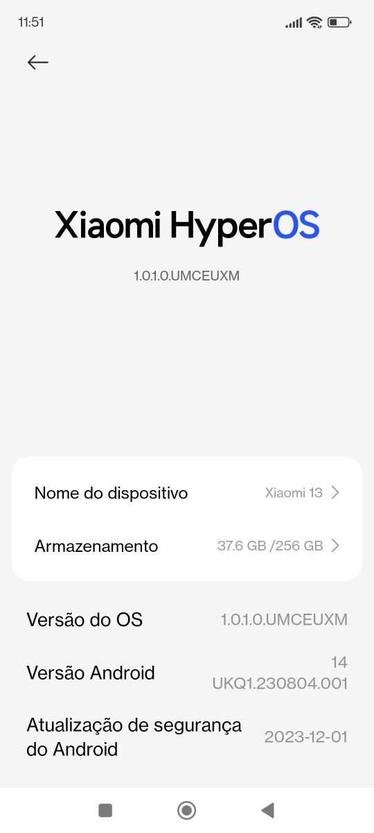 Xiaomi 13, 8GB/256GB, novo (1 mês), fatura, garantia