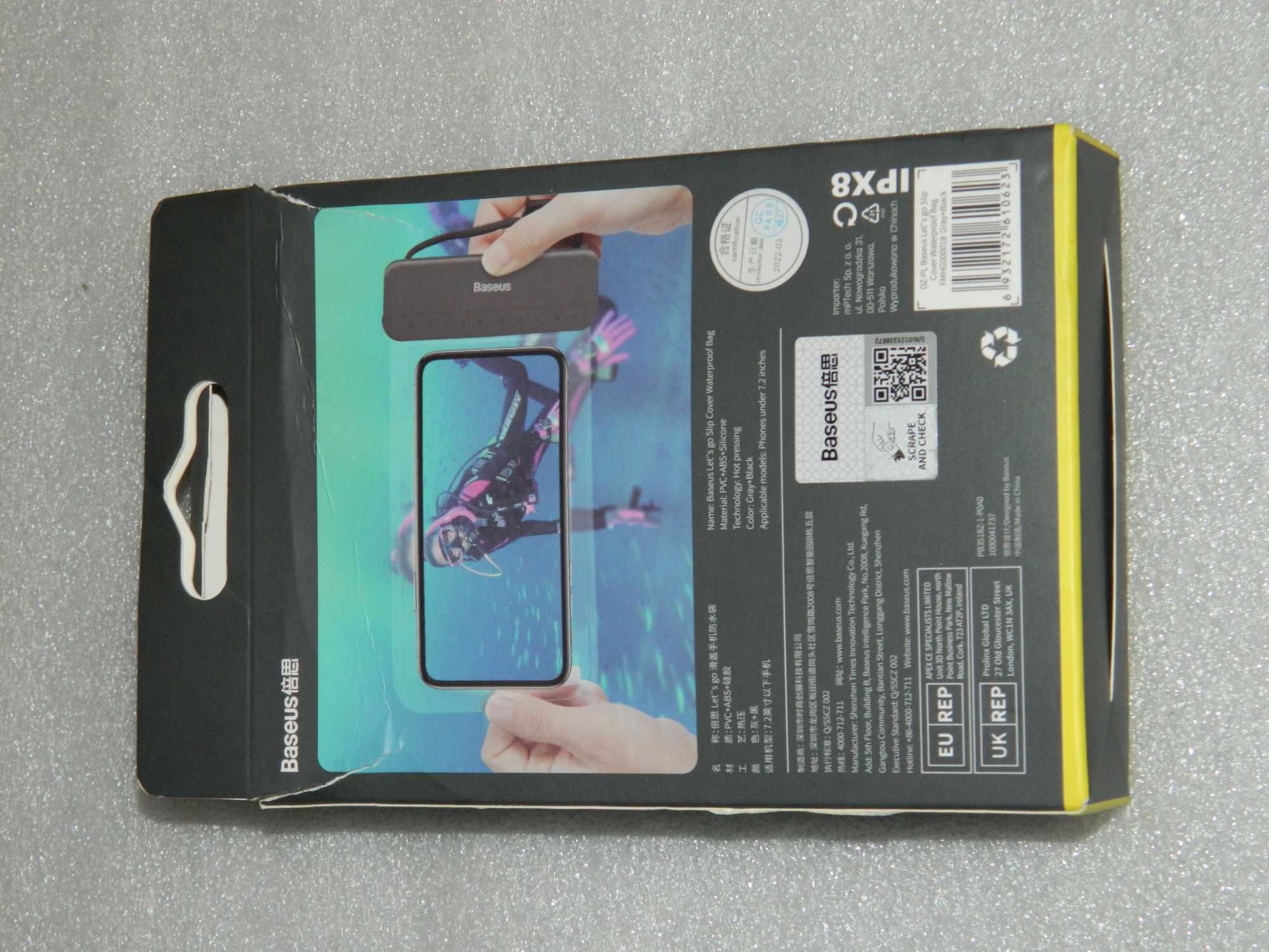 Etui wodoodporne Baseus Let's Go do smartfonów Gray+Black