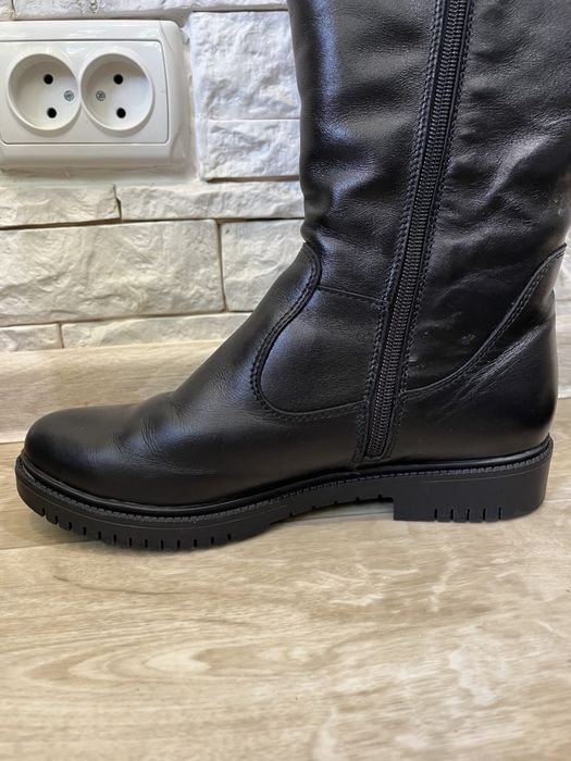 Шкіряні жіночи ботфорти, чоботи, сапоги, р.38