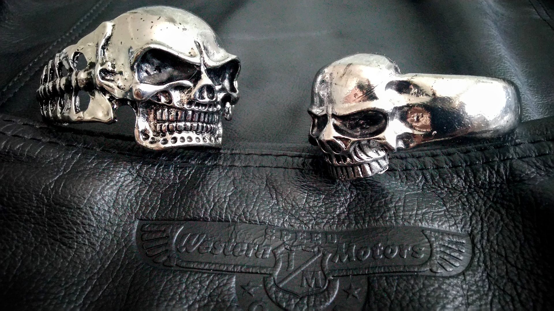 Czaszka skull czacha bransoletka Moto chopper Harley gotyk metal rock