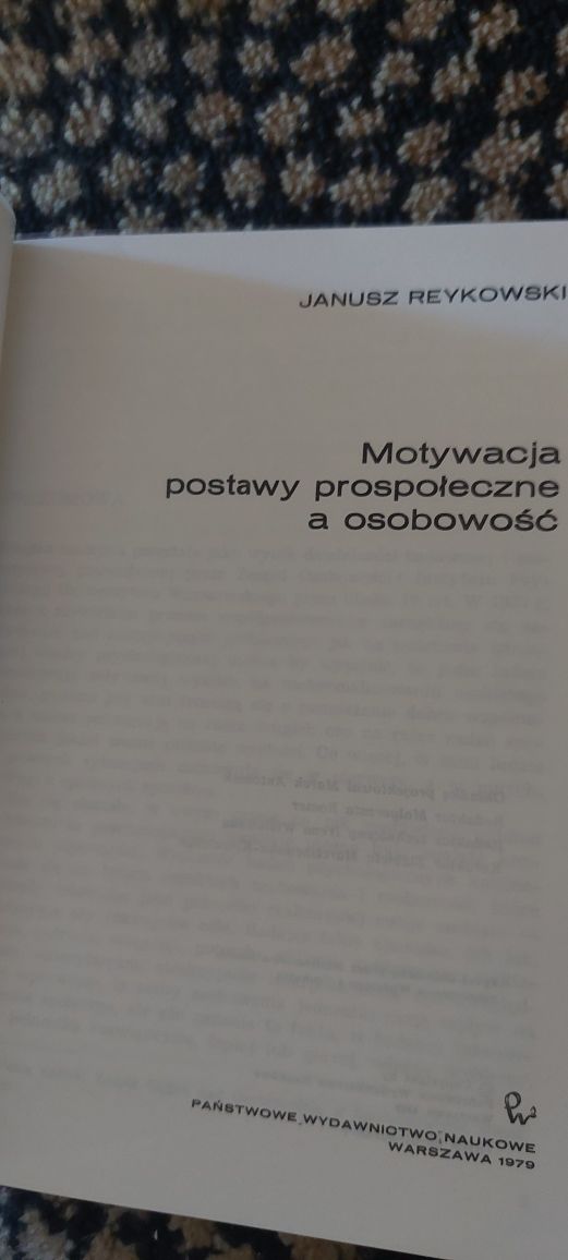 Motywacja postawy prospołeczne a osobowość Reykowski