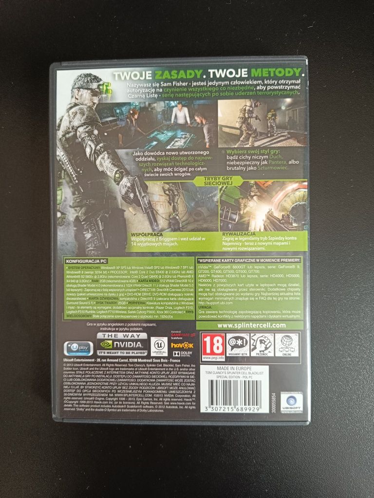 Gra splinter cell blacklist PC używana stan idealny