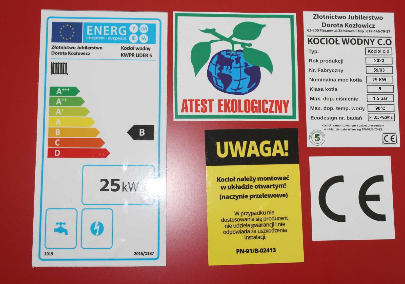 PIECE 25 kW do 300m2 Kocioł z PODAJNIKIEM Piec na   EKOGROSZEK