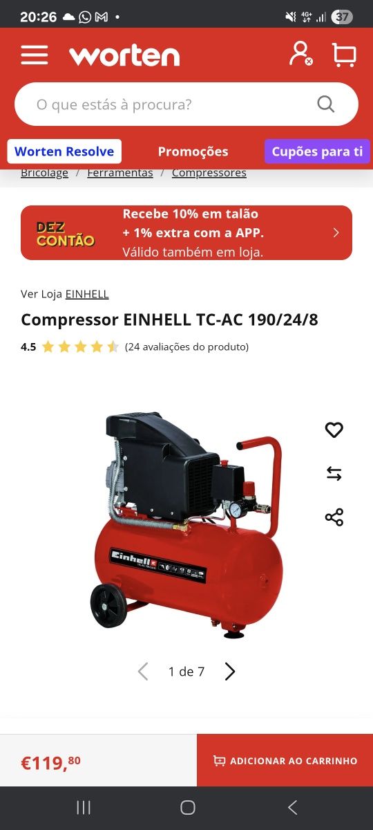 Compressor EINHELL TC-AC 190/24/8