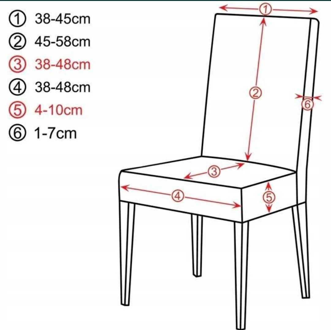 Pokrowce na krzesła wzory zestaw komplet 6 sztuk elastyczne