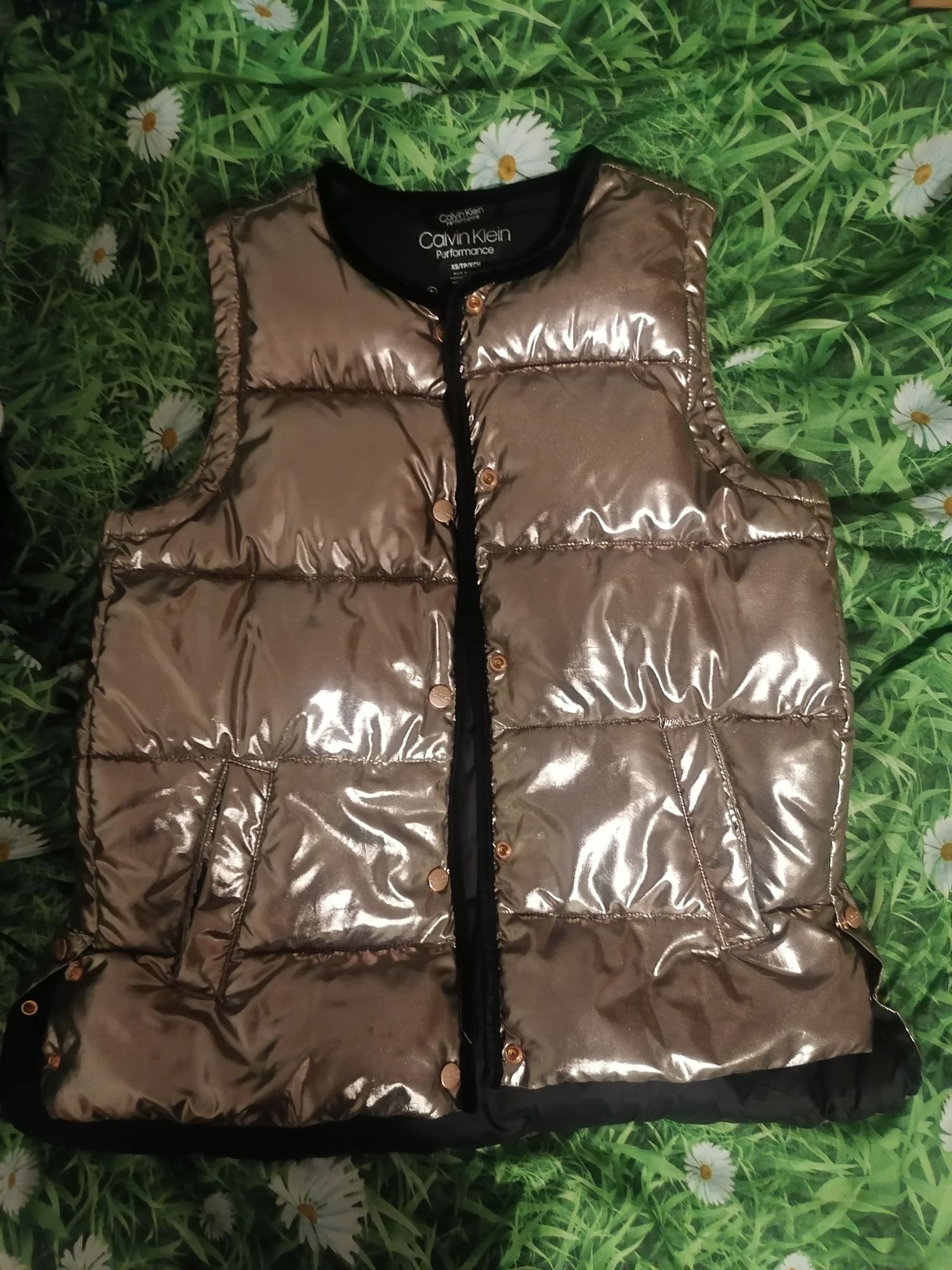 Bezrękawnik Calvin Klein Performance Metallic Gold