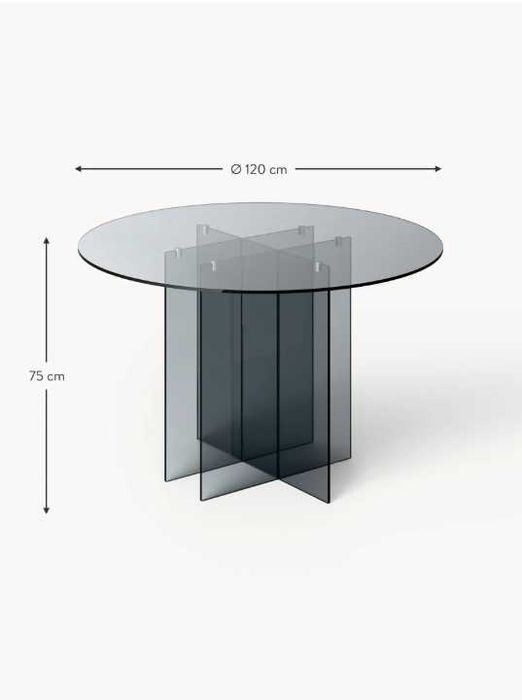 Okrągły stół do jadalni ze szkła Anouk ś.120cm (Westwing)