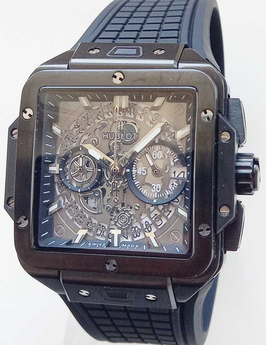 Годинник чоловічий HB SquareBang Chronograph black. кл. ААА