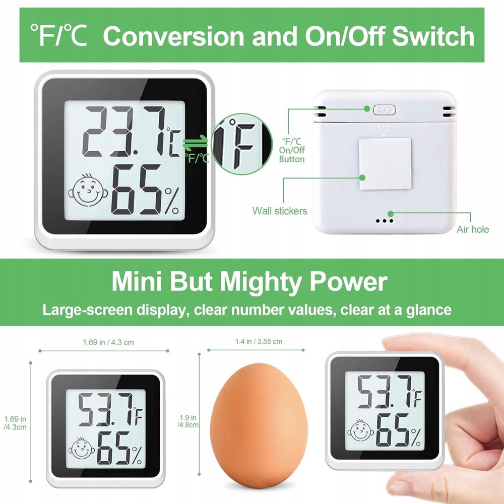 Termometr higrometr wewnętrzny cyfrowy 4szt